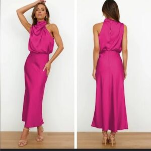 Elegant Fuchsia Maxi Skirt